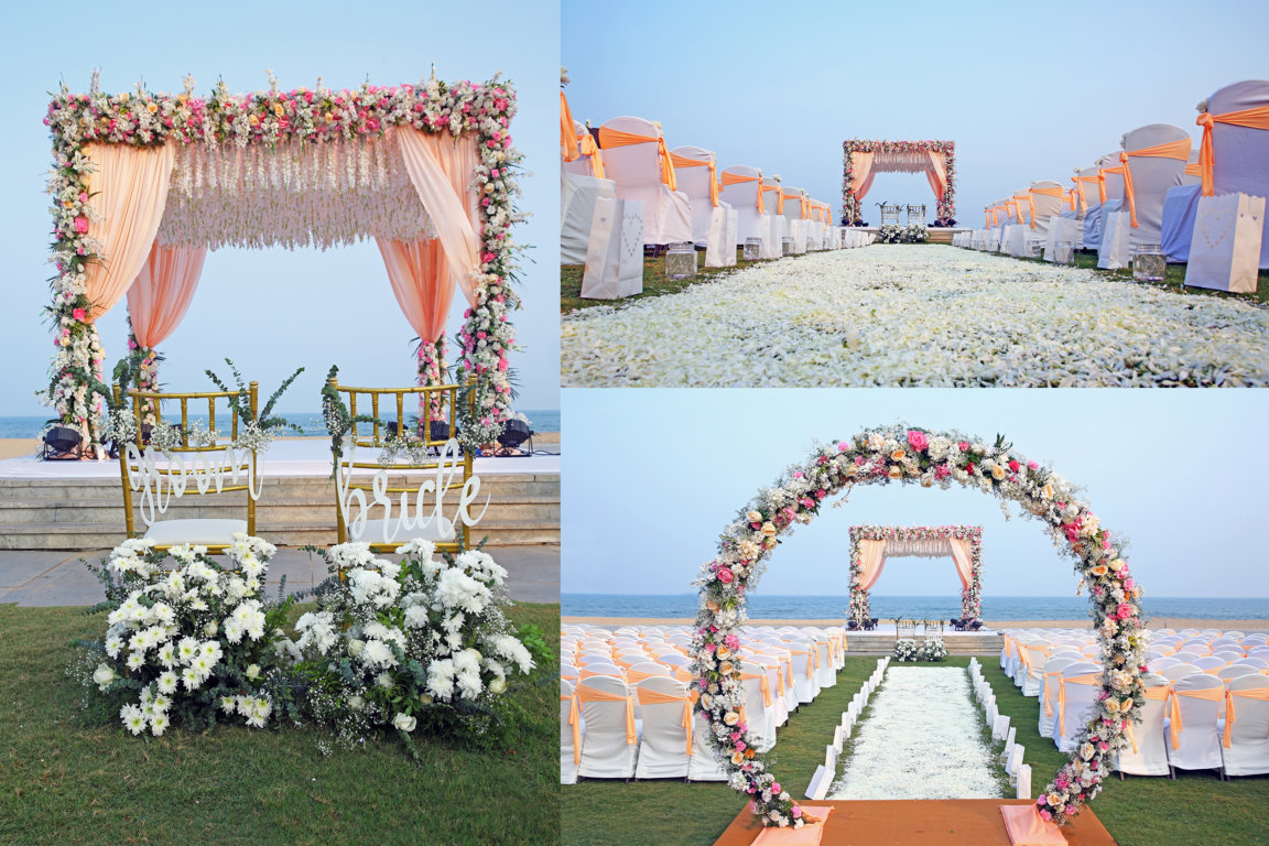 Christian beach wedding at Sheraton Grand Chennai, Mahabalipuram