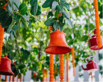 Beach wedding Chennai Intercontinental Mehendi Decor Floral Hangings