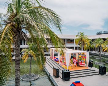 Beach wedding Chennai Intercontinental Mehendi Stage Decor