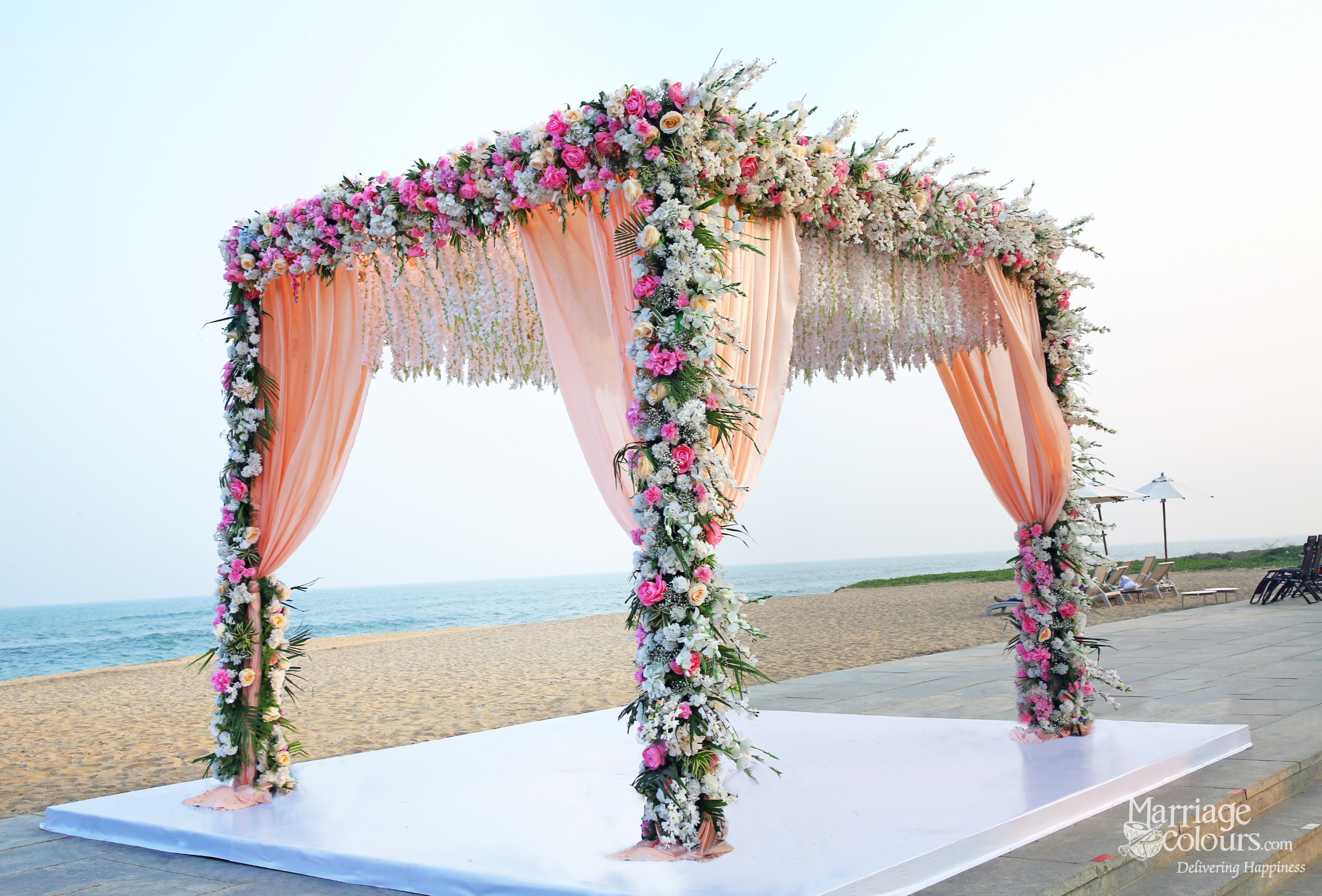 beach-wedding sheraton grand wedding stage low angle