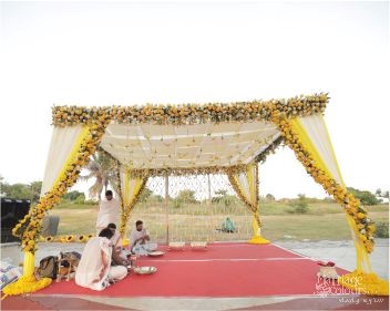 beachfront wedding stage