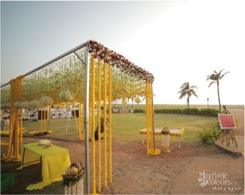 name board entrance arch floral tunnel