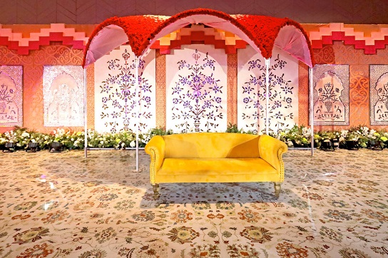 reception stage decor, kochi hyatt