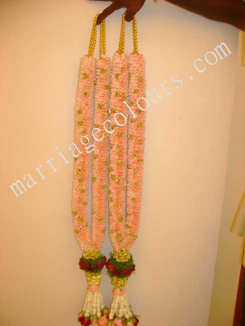 Jo Pink & Gold Garland Type II-malai for tamil marriage