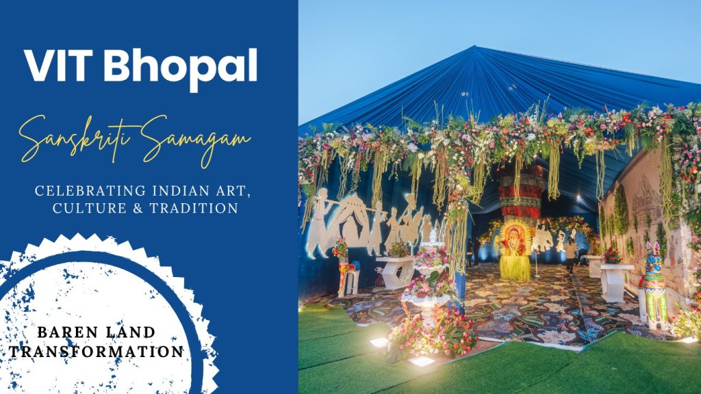 Luxury-Tent-Entrance-for-Cultural-Event-with-Blue-Canopy-and-Extensive-Floral-Draping